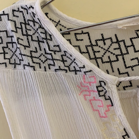 White Summer Boho Mini Dress - Picture 4 of 7